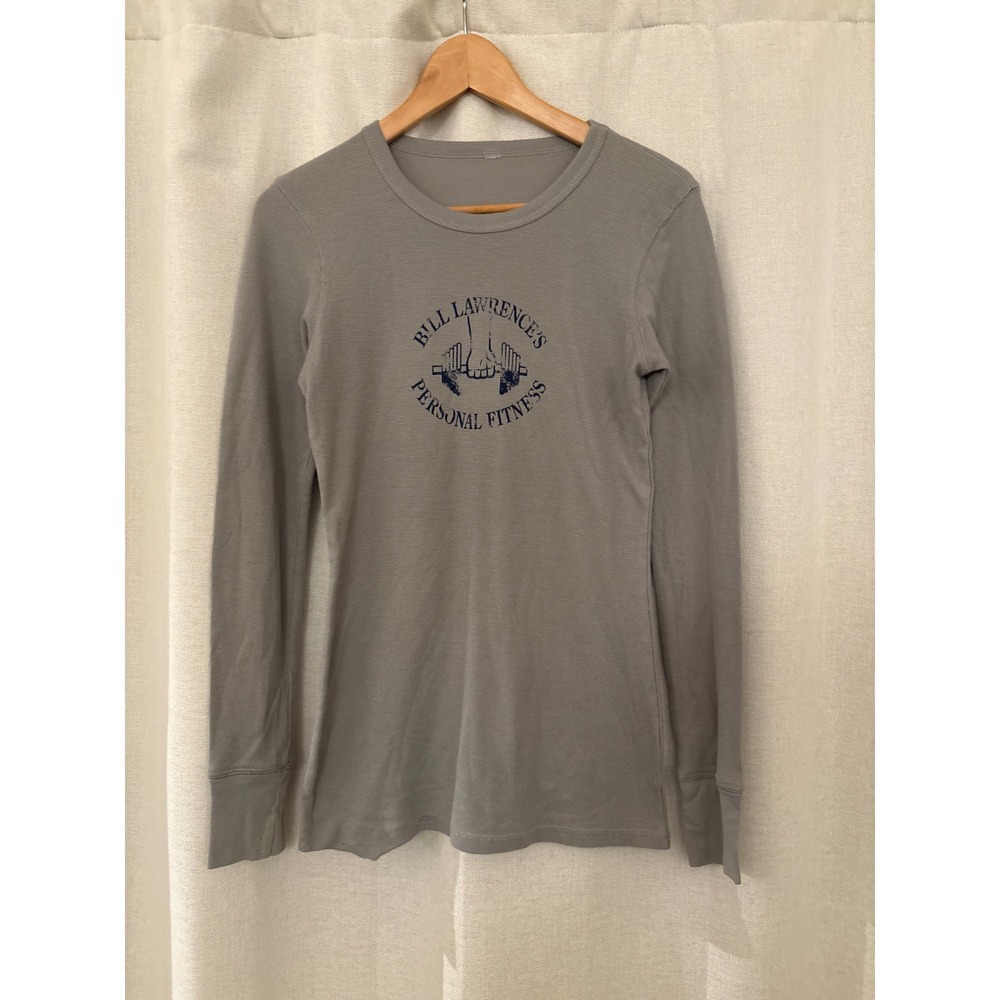 Bill Lawrence Personal Fitness Grey Waffle Knit Thermal Long Sleeve Shirt